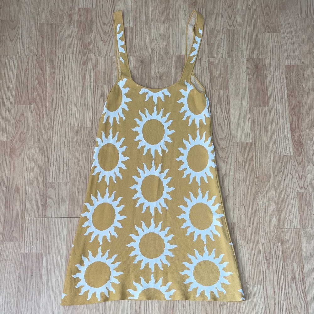 Show Me Your Mumu Mellow Mini Dress in Paradise Sun Knit Yellow Size Medium - Picture 8 of 9